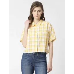 Pepe Jeans Yellow Cotton Chequered Shirt-picture-42