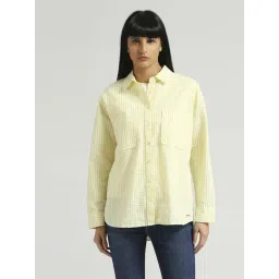 Pepe Jeans Yellow Cotton Striped Shirt-picture-47