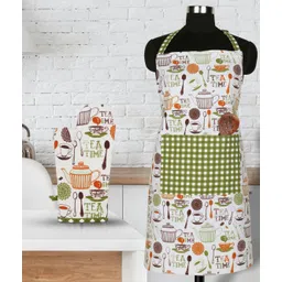peperhomia Green Cotton Kitchen Linen Set-picture-12