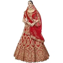 pepiottoz Bridal Embroidered Lehenga Choli, Semi Stitched beautiful Lehenga, Choli With Dupatta For wedding image 1