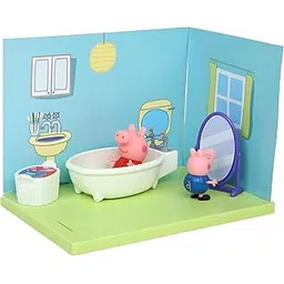 PEPPA PIG and George's Bathroom Themed Preschool Toyset, Includes 2 Poseable Figures, Bathtime Accessories and Scene Cards, Toy for Girls and Boys Ages 3+-picture-29