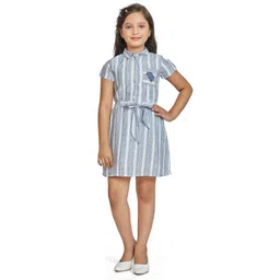Peppermint Blue Striped Shirt Dress-picture-32