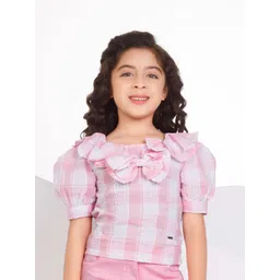 Peppermint Checked Puff Sleeve Top-picture-48