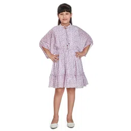 Peppermint Girls Abstract Printed Kimono Sleeves Fit & Flare Dress-picture-14
