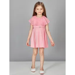 Peppermint Girls Embellished Cape Sleeve Fit & Flare Dress-picture-18