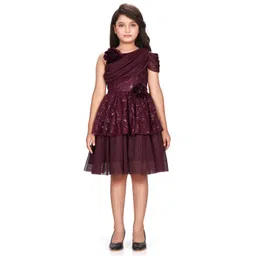 Peppermint Girls Embellished Cold-Shoulder Cotton Fit & Flare Dress-picture-36