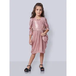 Peppermint Girls Embellished Floral Applique Layered Fit & Flare Dress-picture-31