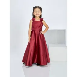 Peppermint Girls Maroon Flared Fit Party Gowns-picture-28