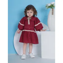 Peppermint Girls Maroon Regular Fit Dress-picture-22