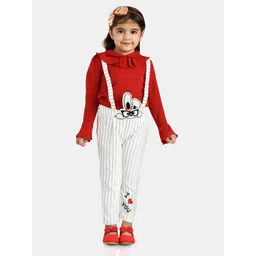 Peppermint Girls Off White & Red Striped Jumpsuit-picture-12