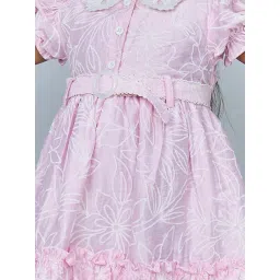 Peppermint Girls Pink Cotton Regular Fit Dress-picture-35
