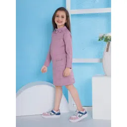 Peppermint Girls Pink Straight Fit Textured Party Dresses-picture-22