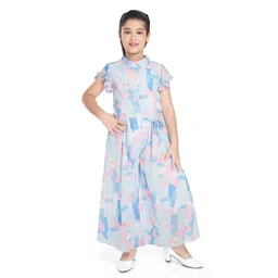 Peppermint Girls Printed Shirt Collar Culotte Jumpsuit-picture-43