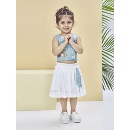 Peppermint Girls Printed Top With Skirt-picture-29