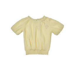 Peppermint Girls Ribbed Puff Sleeves Blouson Top-picture-39