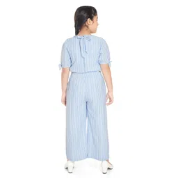 Peppermint Girls Round Neck Striped Culotte Jumpsuit image 3