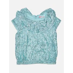 Peppermint Girls Sea Green Embellished Top-picture-30
