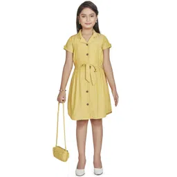 Peppermint Girls Shirt Collar A-Line Dress-picture-31