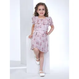 Peppermint Girls Square Neck Short Sleeves Printed Top with Skirt-picture-19