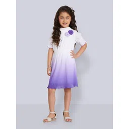 Peppermint Girls Striped Bell Sleeves Applique Pleated Fit & Flare Dress With Belt-picture-36
