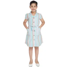 Peppermint Girls Striped Belted Shirt Dress-picture-19