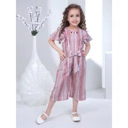 Peppermint Girls Striped Round Neck Basic Jumpsuit image 2
