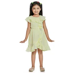 Peppermint Girls Yellow Round Neck Pure Cotton Dress-picture-38