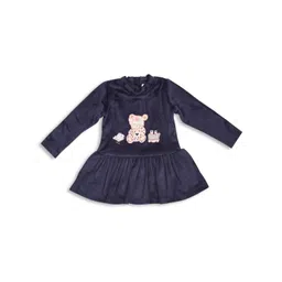 Peppermint Infant Girls Embellished High Neck Gathered Detailed Fit & Flare Dress-picture-13