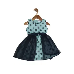 Peppermint Kids Blue & Navy Printed Dress-picture-42