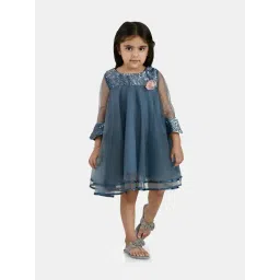 Peppermint Kids Blue Flared Fit Dress-picture-12