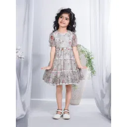 Peppermint Kids Light Grey Floral Print Dress-picture-12