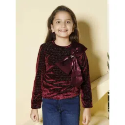 Peppermint Kids Maroon Knitted Regular Fit 1 Top-picture-34