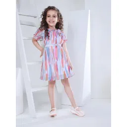Peppermint Kids Multicolor Printed Dress with Belt-picture-22