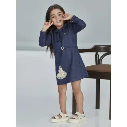 Peppermint Kids Navy Blue Knitted Regular Fit 1 Dress-picture-41