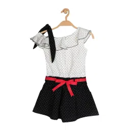 Peppermint Kids Navy Printed Dress With Belt-picture-15