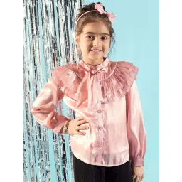Peppermint Kids Peach Polyester Regular Fit 1 Top-picture-14