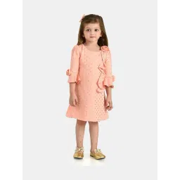 Peppermint Kids Peach Printed Dress-picture-45