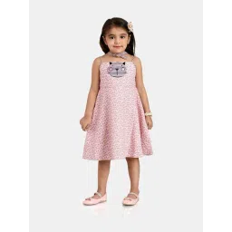 Peppermint Kids Peach Printed Dress-picture-34