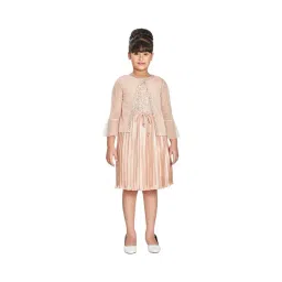 Peppermint Kids Peach Sequence Dress with Jacket-picture-30