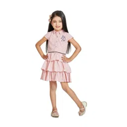 Peppermint Kids Peach Striped Dress-picture-21