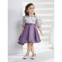 Peppermint Kids Purple Polyester Flared Fit 1 Dress-picture-34
