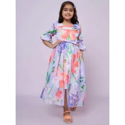 Peppermint Kids Purple Satin Flared Fit 1 Dress-picture-16