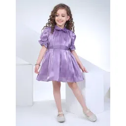 Peppermint Kids Purple Solid Dress-picture-19