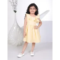 Peppermint Kids Yellow Textured Dress-picture-15
