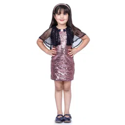 Peppermint Navy Blue Embellished Net Sheath Dress-picture-24