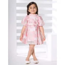 Peppermint Print Flutter Sleeve Jacquard Fit & Flare Dress-picture-45