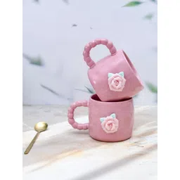 peppy little things Pink Textured Ceramic Glossy Mug-picture-22