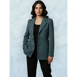 pepzo Women Solid Double Breasted Casual Blazer-picture-28