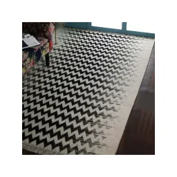 Pequra Black & Off-White Fabric XL Carpet - Set of 1-picture-41