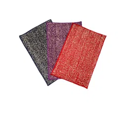 PEQURA  Red & Purple 110 GSM Microfibre 3 Pieces Anti-Skid Bathroom Mats-picture-37